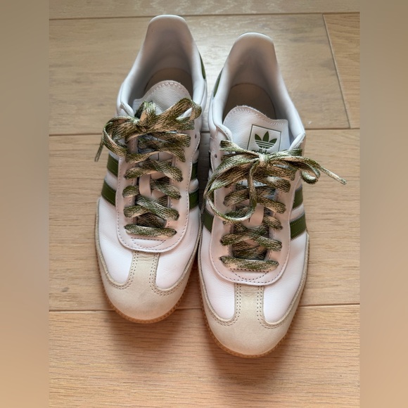 Adidas Samba White and Olive Sneakers - Picture 3 of 7